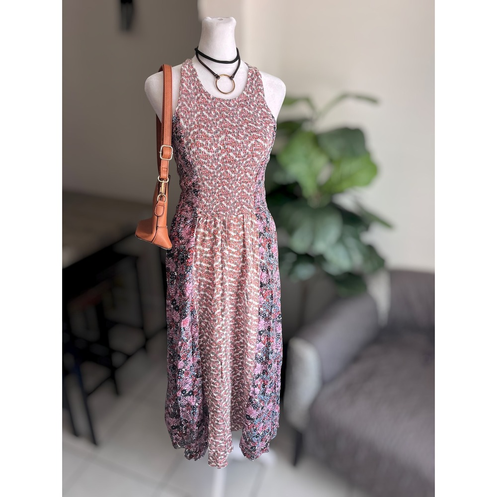 Japna Floral Smocked Halter Maxi Dress Size S